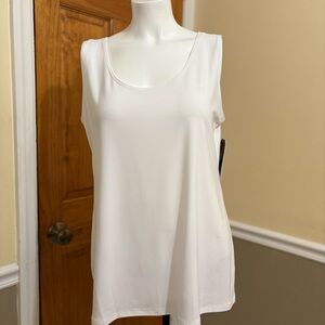 CLARA SUNWOO White Scoop Neck Tank Top